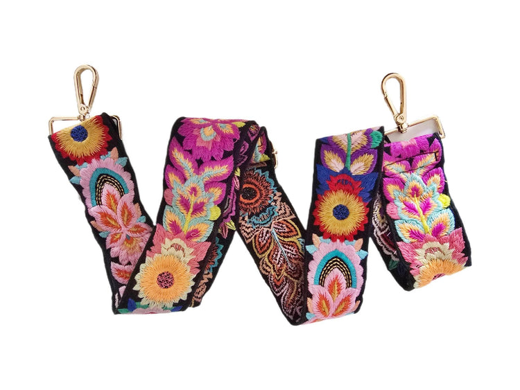 Boho Embroidered Handbag Strap: Woven Crossbody Replacement Guitar Strap