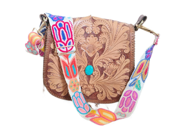 Boho Embroidered Handbag Strap: Woven Crossbody Replacement Guitar Strap