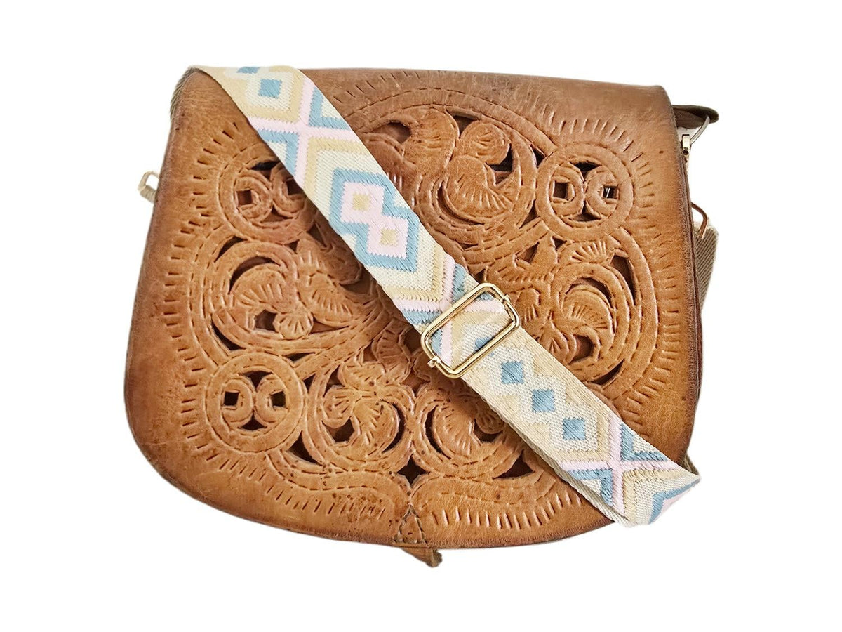 Adjustable Boho Bag Strap: Woven Cotton Crossbody Replacement Belt