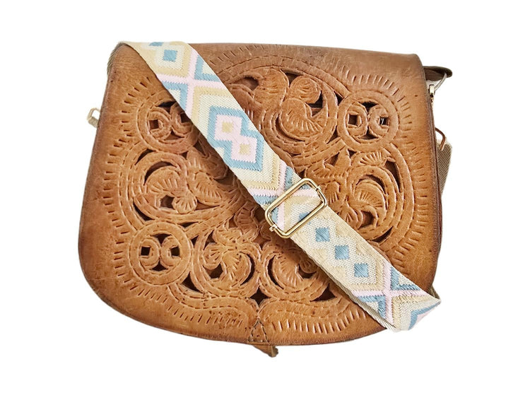 Adjustable Boho Bag Strap: Woven Cotton Crossbody Replacement Belt