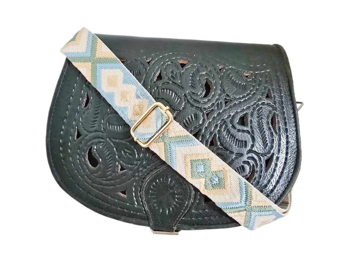 Woven Geometric Bag Strap: Adjustable Crossbody Purse Strap