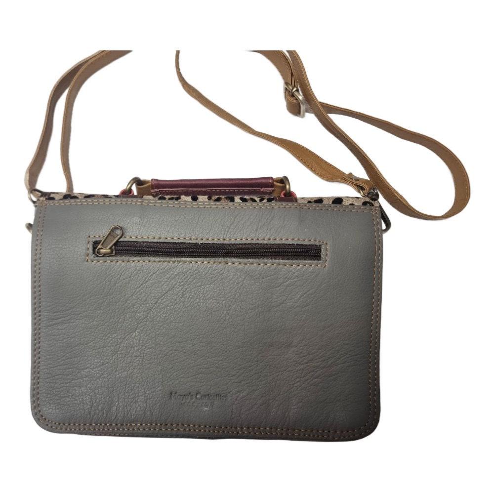 Leopard Cowhide Leather Crossbody Bag: Vintage Satchel, iPad Laptop Messenger