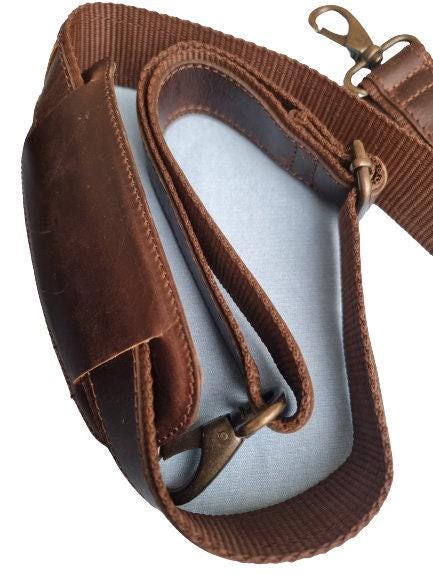Large Buffalo Leather Messenger Bag – Vintage Men's Briefcase & Laptop Work Bag