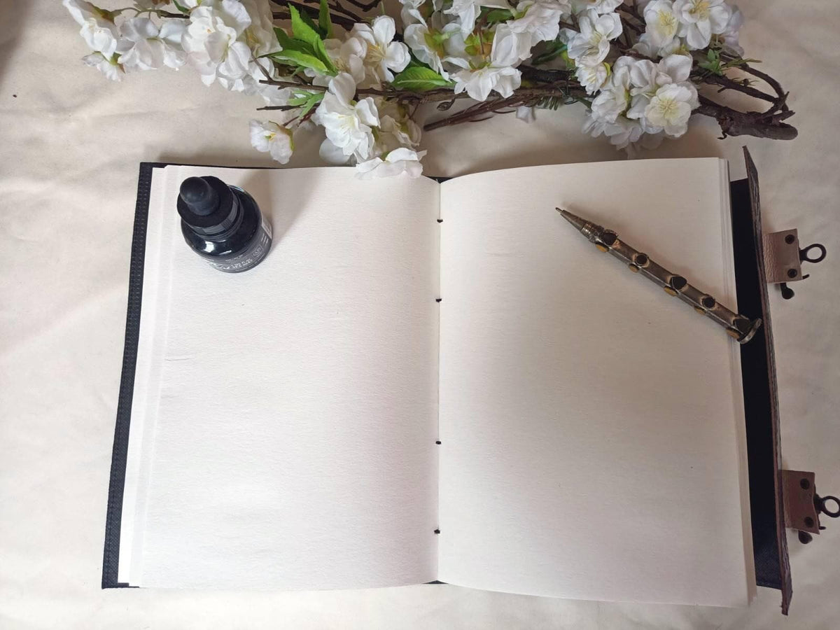 Chakra Stone Leather Journal: Handmade Buffalo Leather Diary, Spell Book