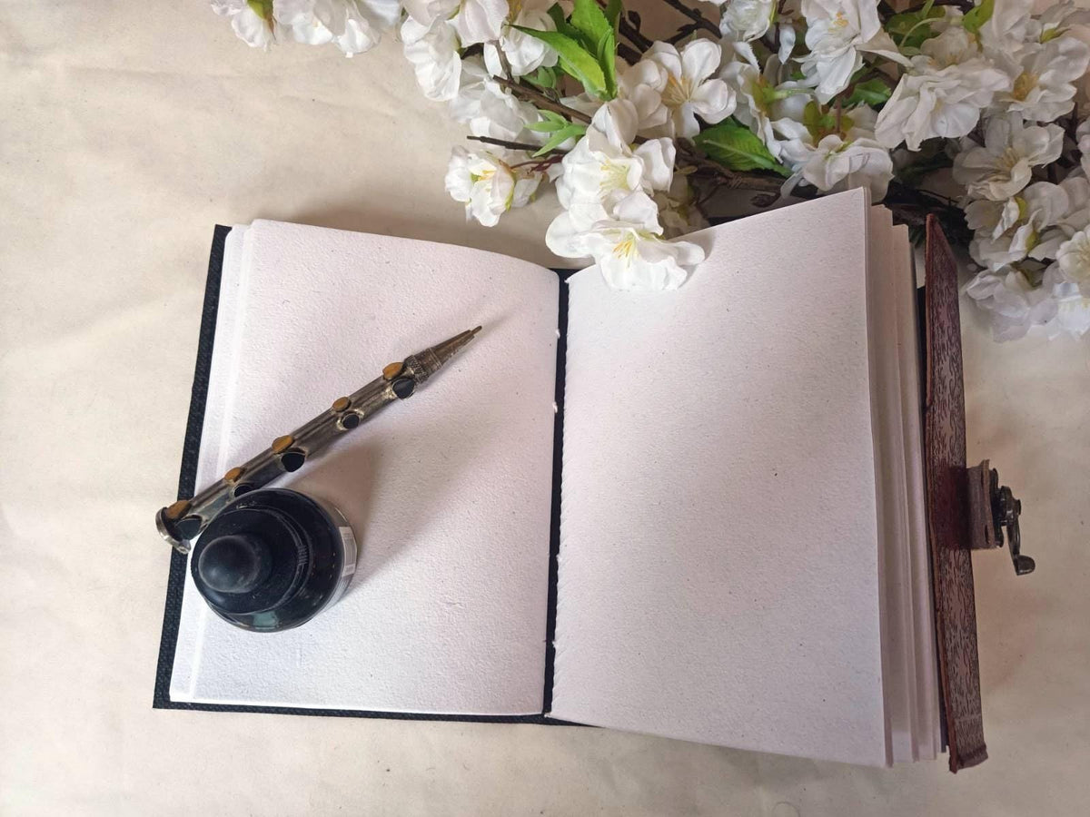 Moonstone Dreamcatcher Leather Journal: Handmade Travel Sketchbook