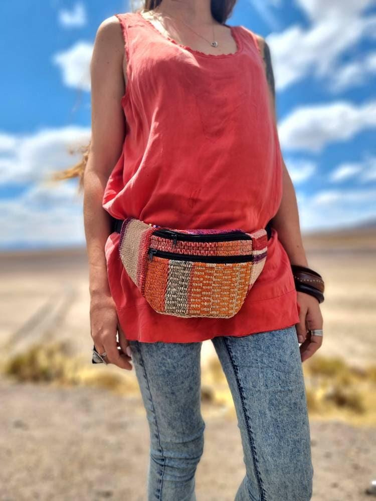 Alpaca Wool Bum Bag: Boho Festival Fanny Pack, Fair Trade Hippie Belt