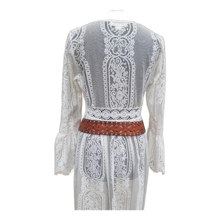 Studded Cut Out Leather Belt: Boho Moroccan Waist Belt