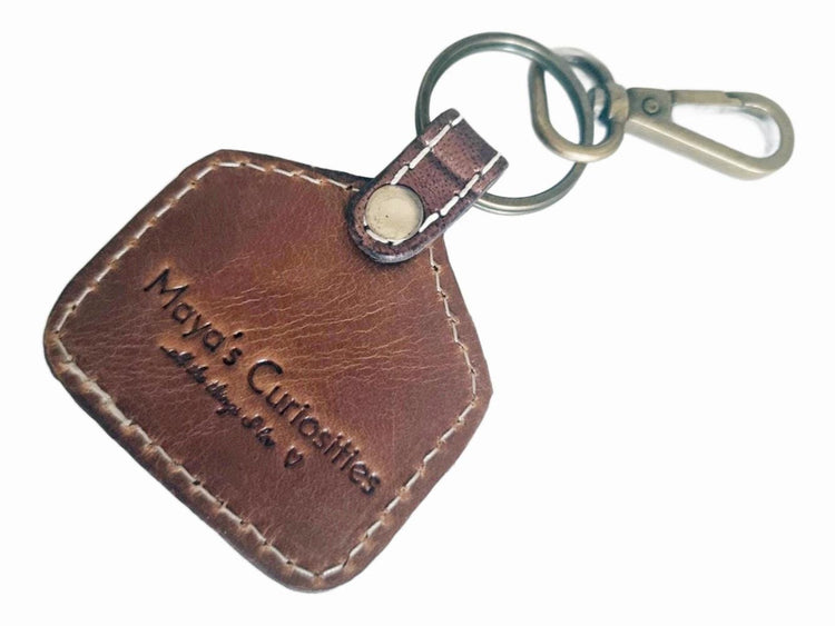 Tooled Leather Flower Keychain: Vintage Western Purse Charm
