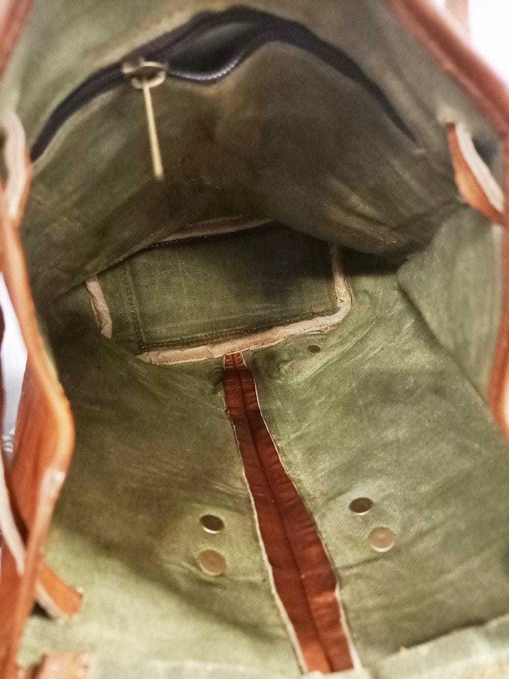 Small Leather Backpack Purse: Vintage Style Rucksack, Tan Brown