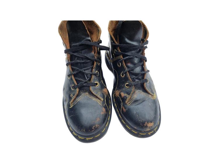 Vintage Dr Martens 10-Hole Leather Boots: Unisex Combat Biker Style - UK 7 / US 9