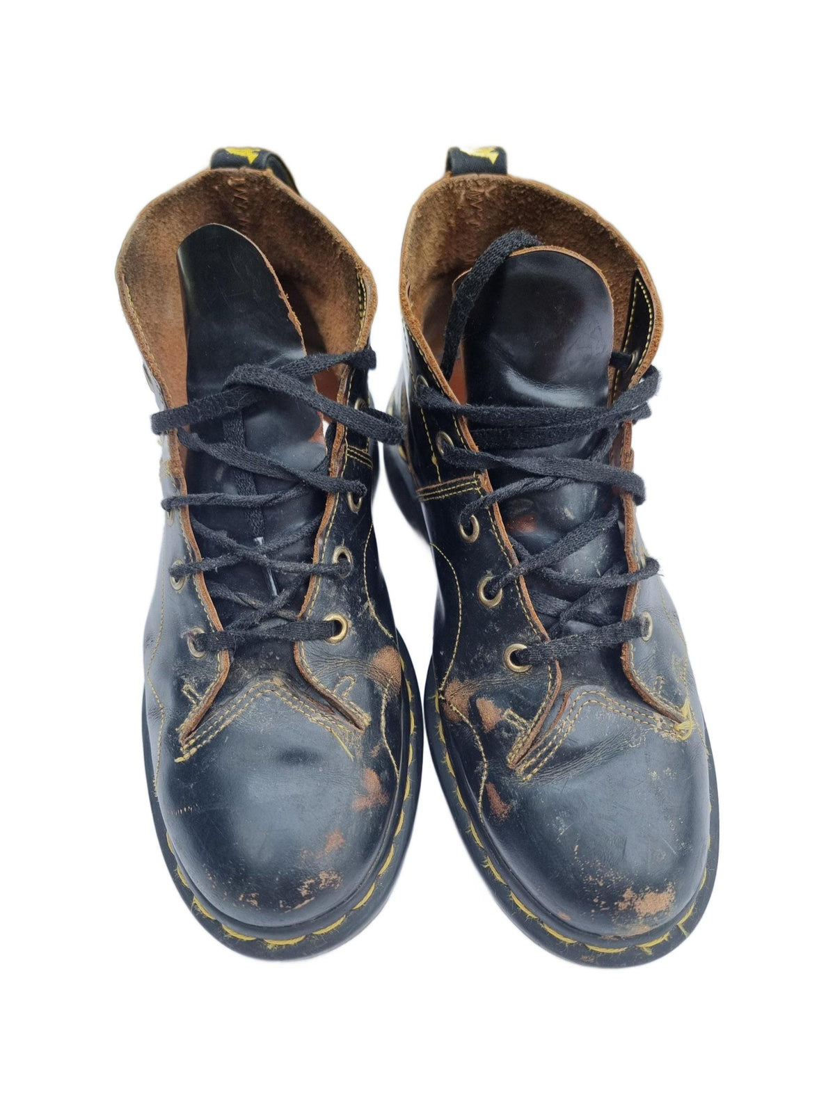 Vintage Dr Martens 10-Hole Leather Boots: Unisex Combat Biker Style - UK 7 / US 9