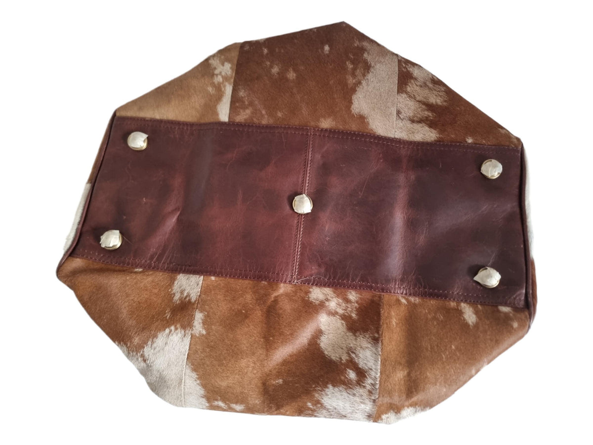 Cowhide Leather Duffle Bag for Men & Women, Large Western Weekender Travel Bag Overnight Carry On
