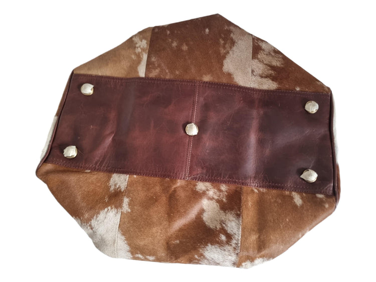 Cowhide Leather Duffle Bag for Men & Women, Large Western Weekender Travel Bag Overnight Carry On