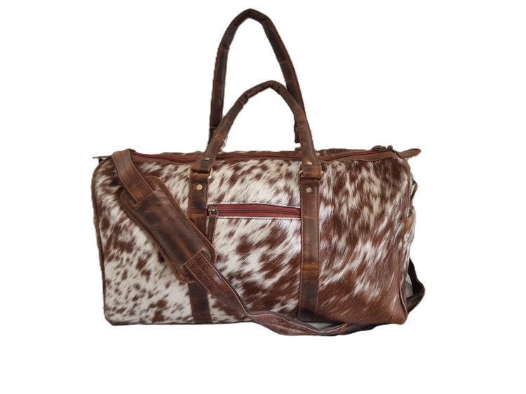 Cowhide Leather Duffle Bag: Large Travel Weekender, Unisex Carry-All