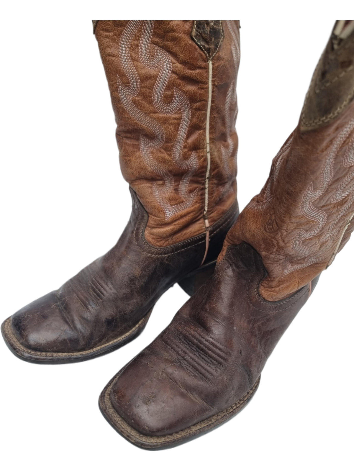 Vintage Leather Cowboy Boots US 8: 1970s Tan Western Boots