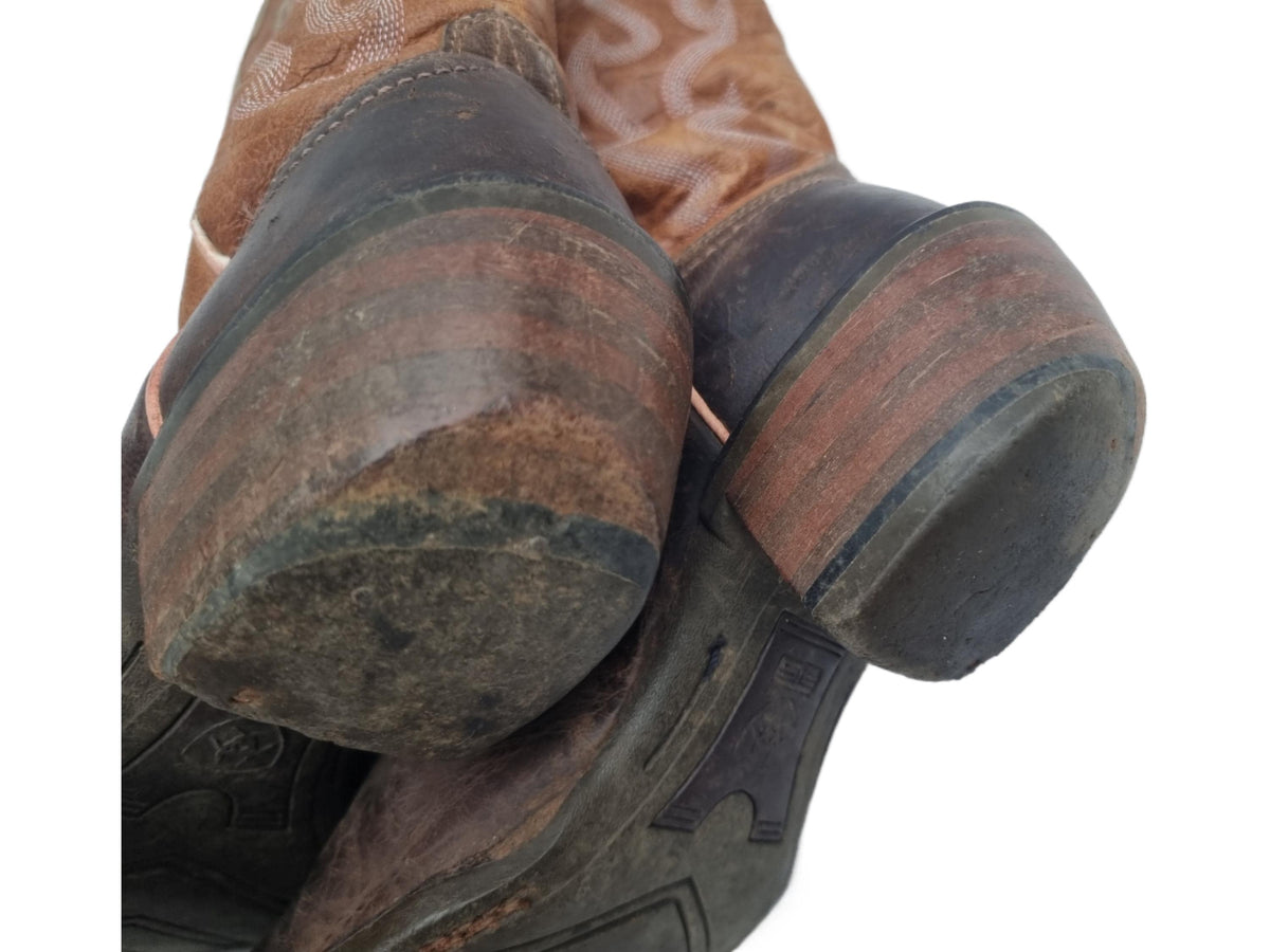 Vintage Leather Cowboy Boots US 8: 1970s Tan Western Boots