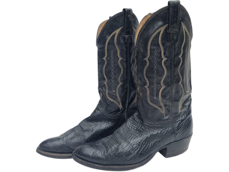 Vintage American Leather Cowboy Boots: Southwestern Embroidered Western Boots, US 10.5