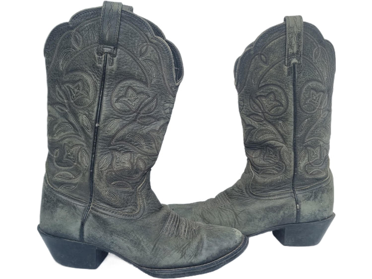 Vintage Ariat Western Boots UK 4 / US 6: Embroidered Leather Cowboy Boots