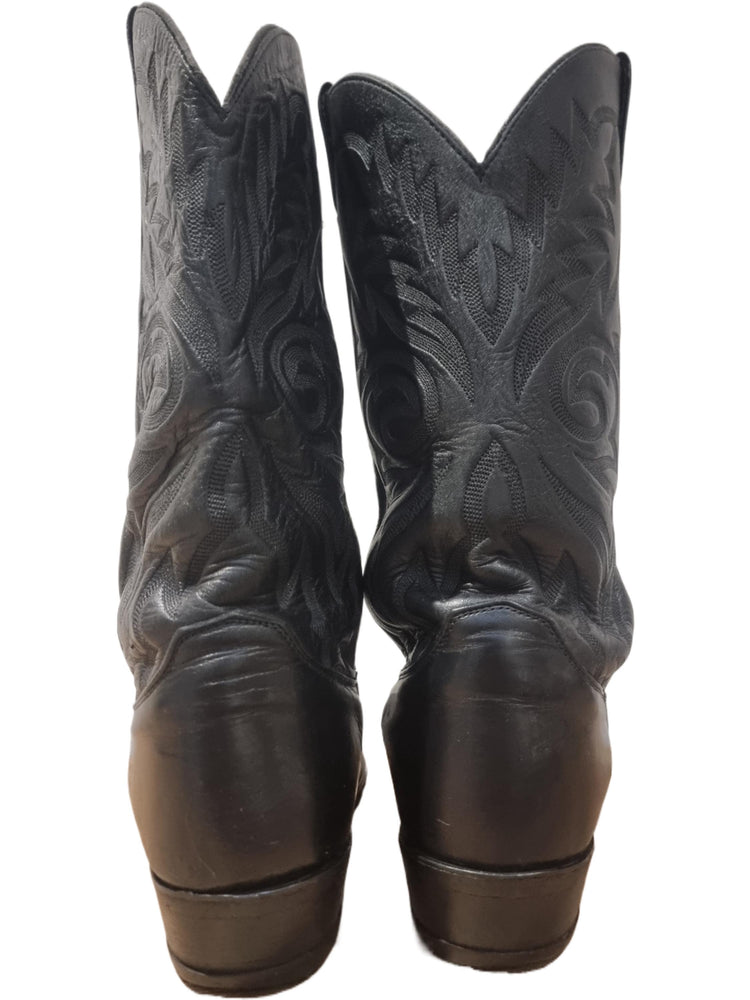 Vintage Leather Cowboy Boots: Unisex Western Riding Boots, UK 9 / US 11