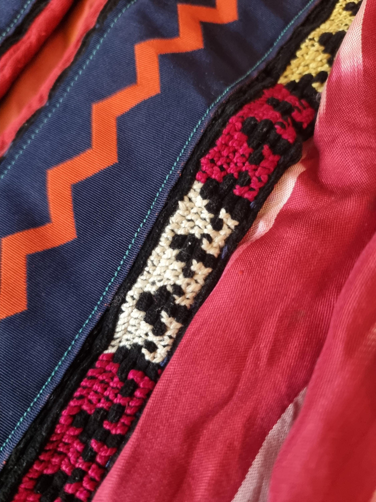 Vintage Moroccan Kimono – Embroidered Berber Jacket, Boho Duster Coat, Hippie Festival Layering Piece