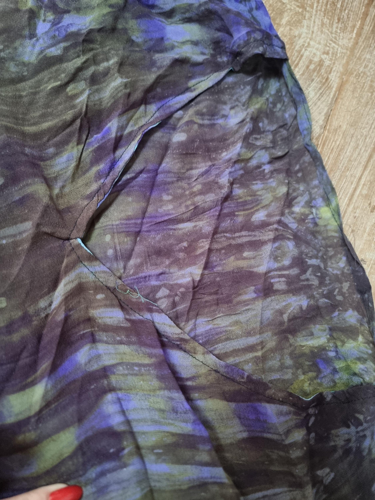 Tie Dye Silk Kaftan Dress: Boho Beach Cover-Up, Adjustable Fit