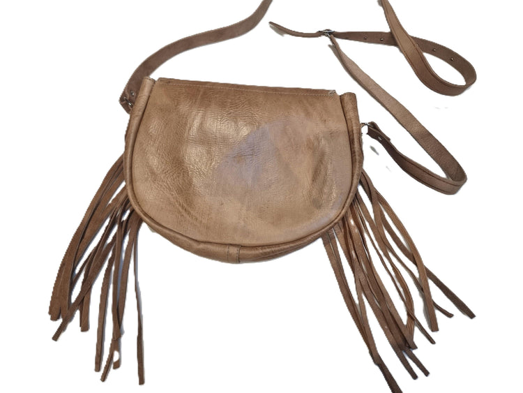 Hand Tooled Leather Bag & Wallet Set: Western Fringe Crossbody Purse