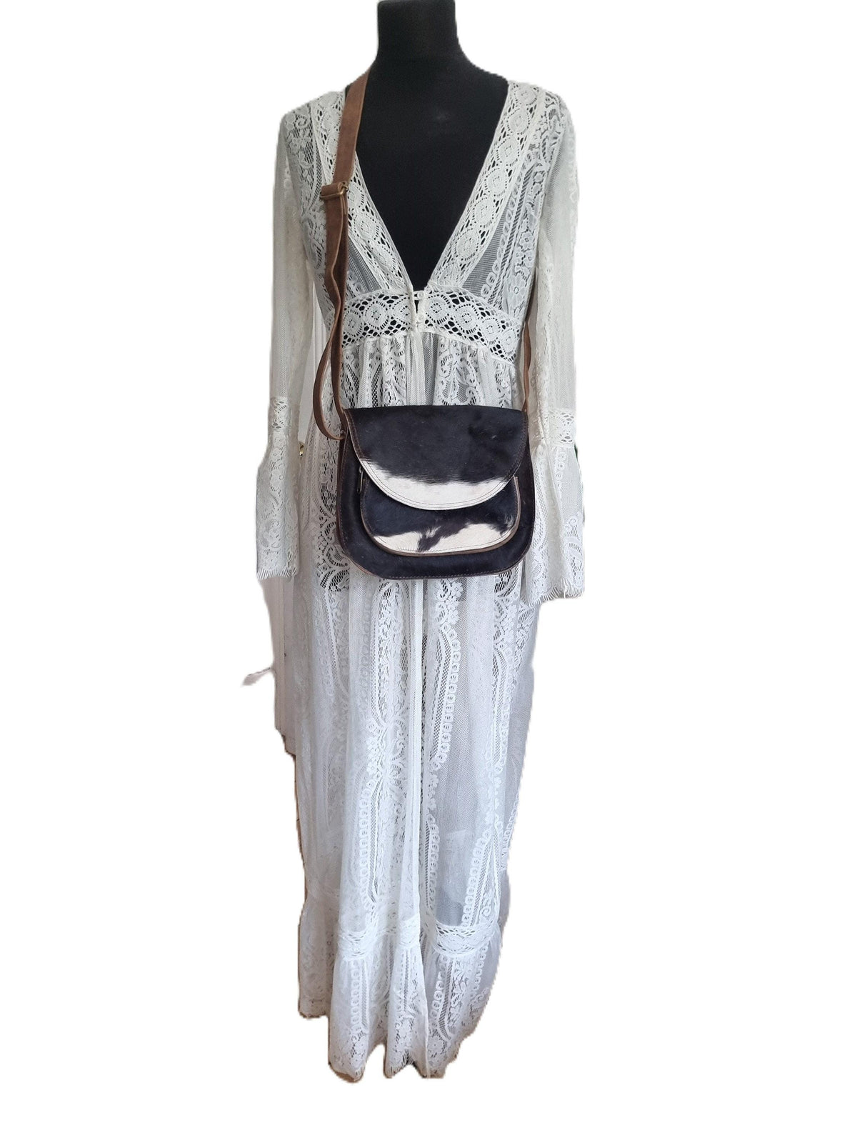 Cowhide Crossbody Bag & Wallet Set: Western Leather Purse Gift