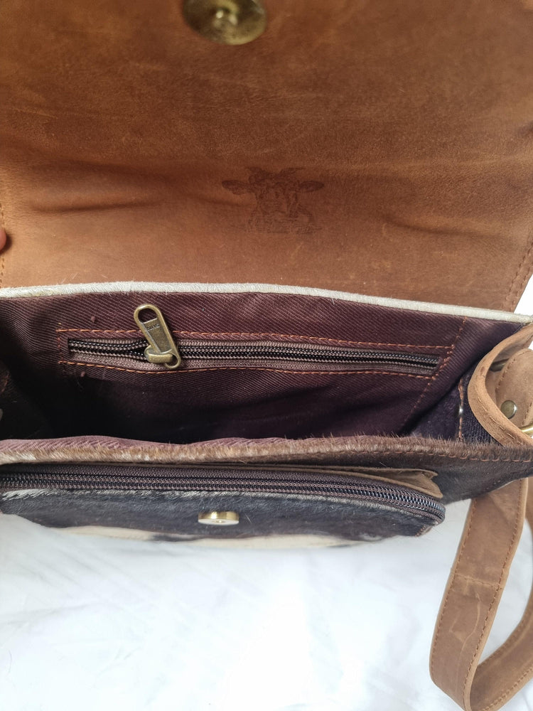Cowhide Crossbody Bag & Wallet Set: Western Leather Purse Gift