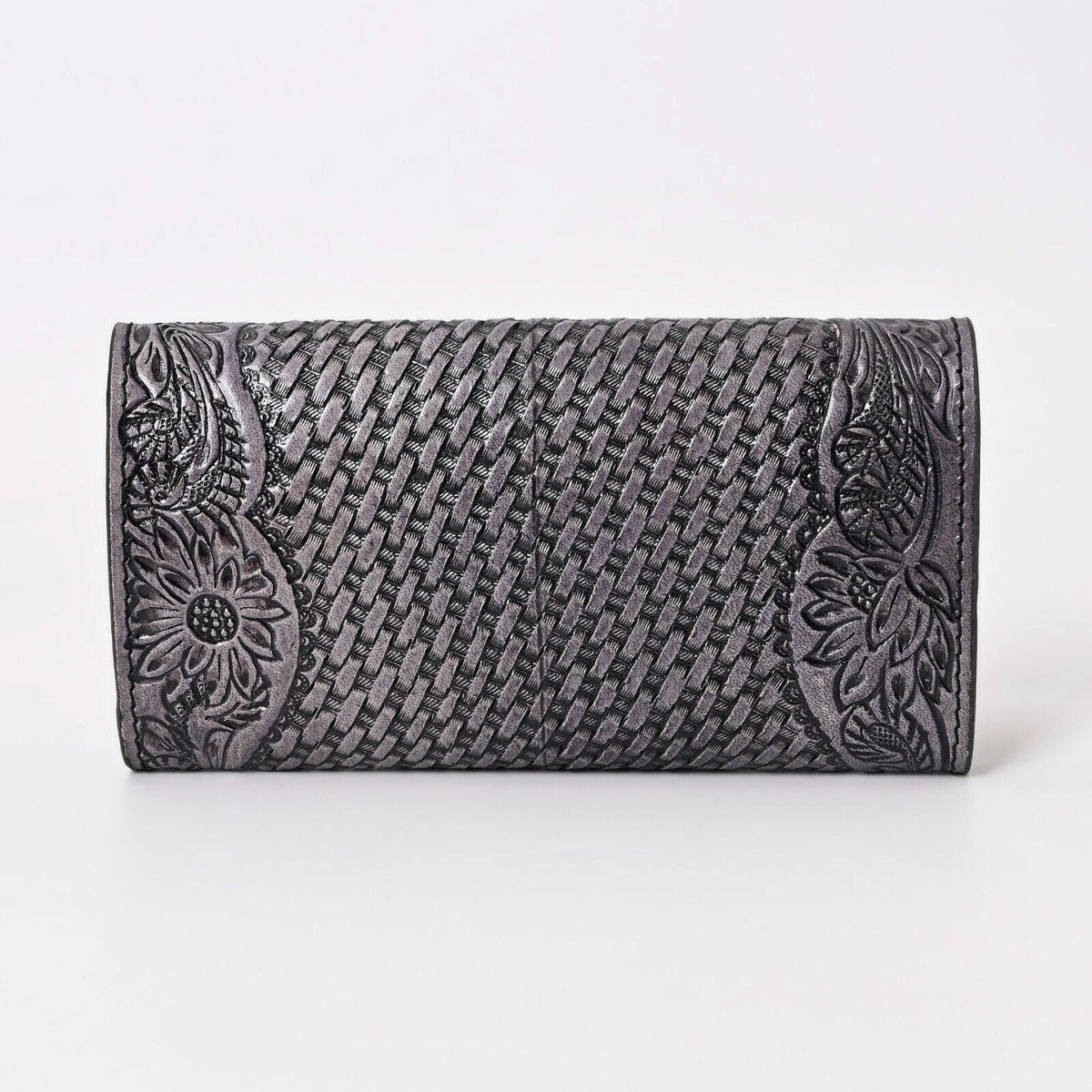 Hand Tooled Leather Western Wallet: Cowgirl Long Purse