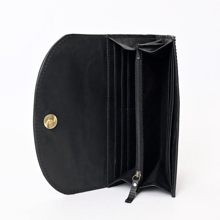 Hand Tooled Leather Western Wallet: Cowgirl Long Purse