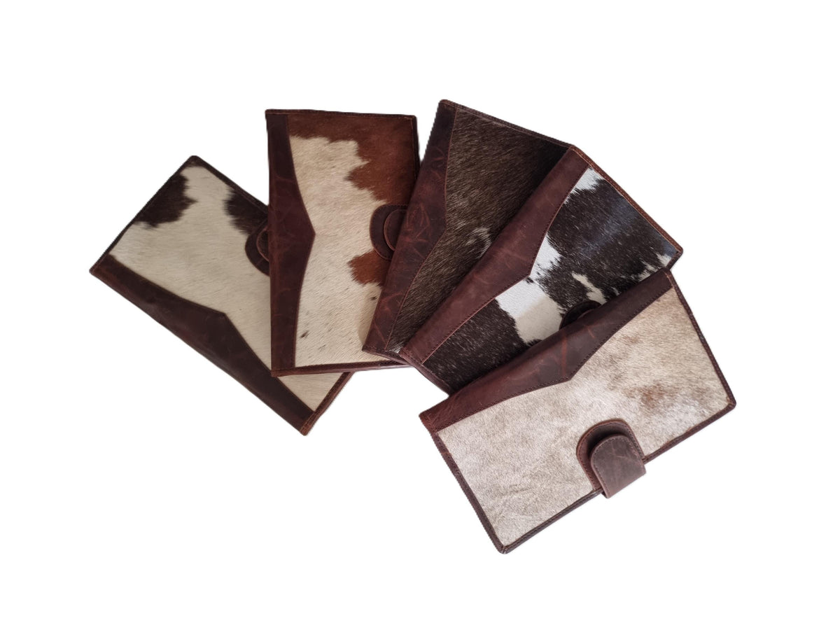 Cowhide Leather Portfolio Wallet: Unisex Travel Document Organizer