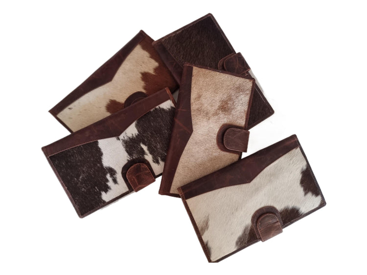 Cowhide Leather Portfolio Wallet: Unisex Travel Document Organizer