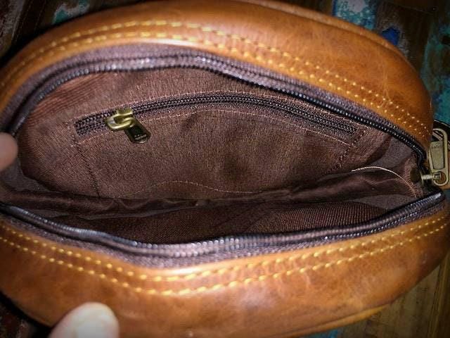 Round Cowhide Leather Bag, Western Cowgirl Purse, Boho Crossbody Bag, Leather Tassel Handbag, Small Cowhide Satchel, Festival Bag