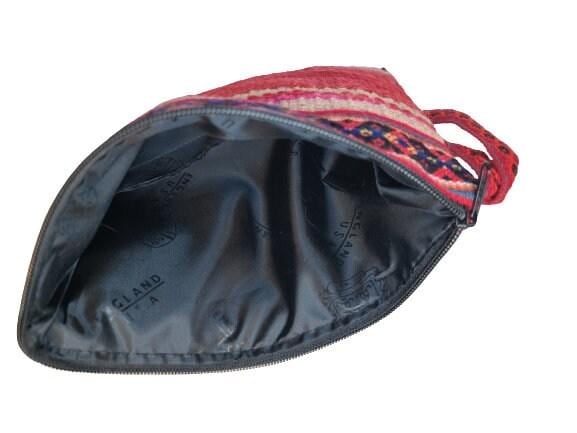 Peruvian Alpaca Wool Toiletry Bag, Handmade Woven Cosmetic Pouch, Colourful Boho Travel Wash Bag