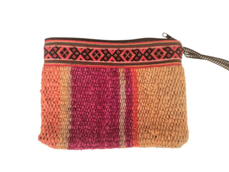 Peruvian Alpaca Wool Toiletry Bag, Handmade Woven Cosmetic Pouch, Colourful Boho Travel Wash Bag