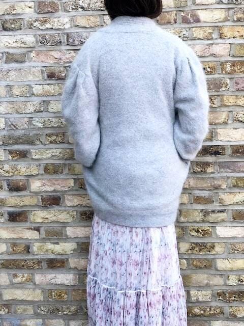 Vintage Grey Wool Cardigan Jacket, Floral Embroidered Boho Knit, 80s 90s Romantic Folklore Sweater, Open Front