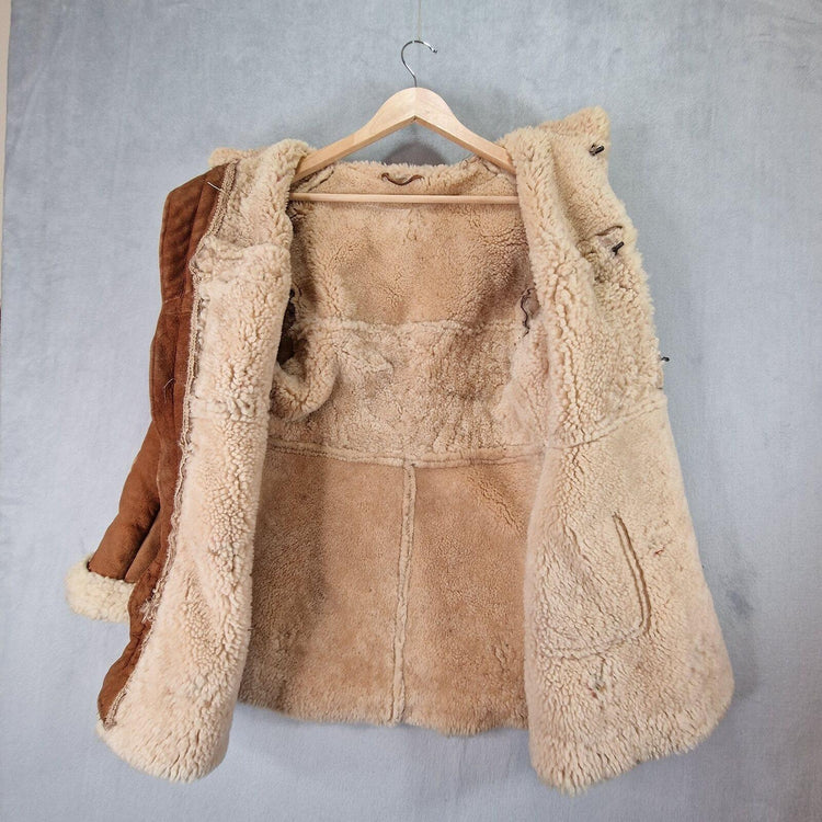 Embroidered Lambskin Afghan Coat: Vintage 70s Shearling Jacket