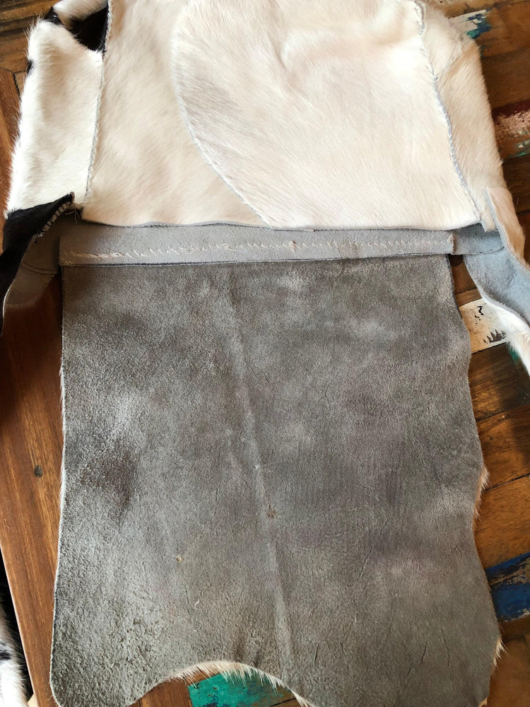 Cowhide Leather Crossbody Bag: Western Cow Print Saddle Bag