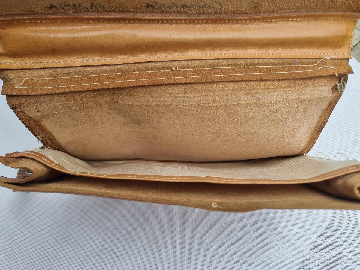 Vintage 70s Leather Messenger Bag: 15" Laptop Briefcase