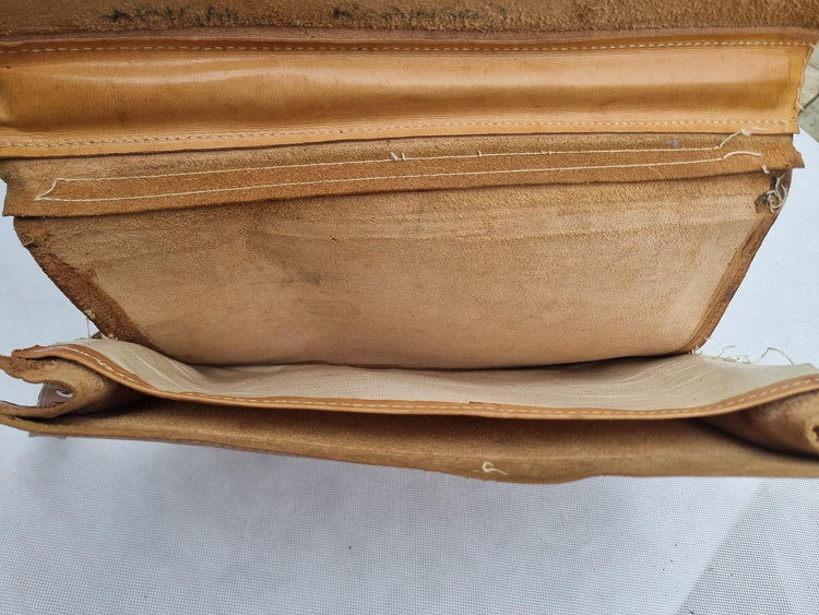 Vintage 70s Leather Messenger Bag: 15" Laptop Briefcase
