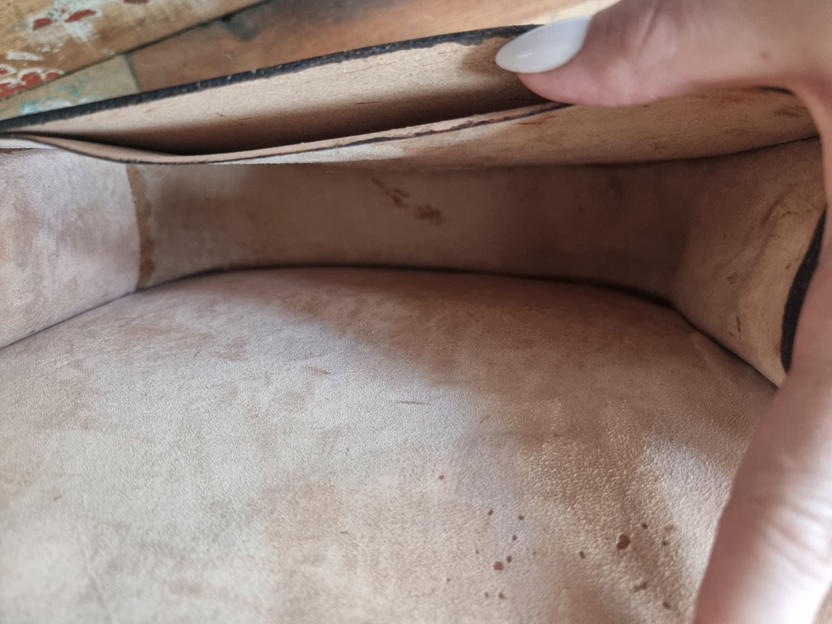 Vintage Tooled Leather Western Bag: Horse Design Cowgirl Purse