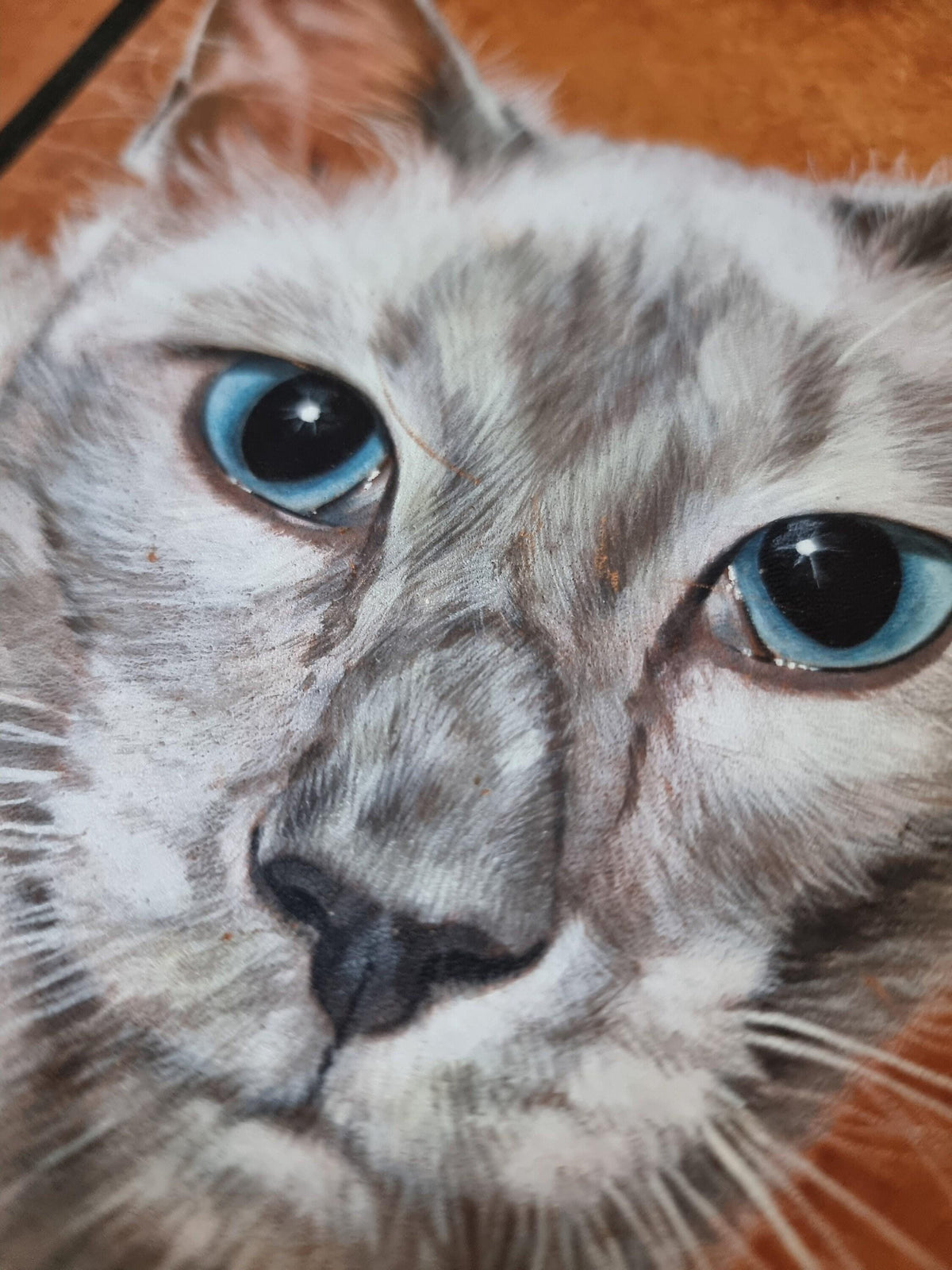 Hand-Painted Siamese Cat Leather Bag: 70s Vintage Tooled Hobo Purse