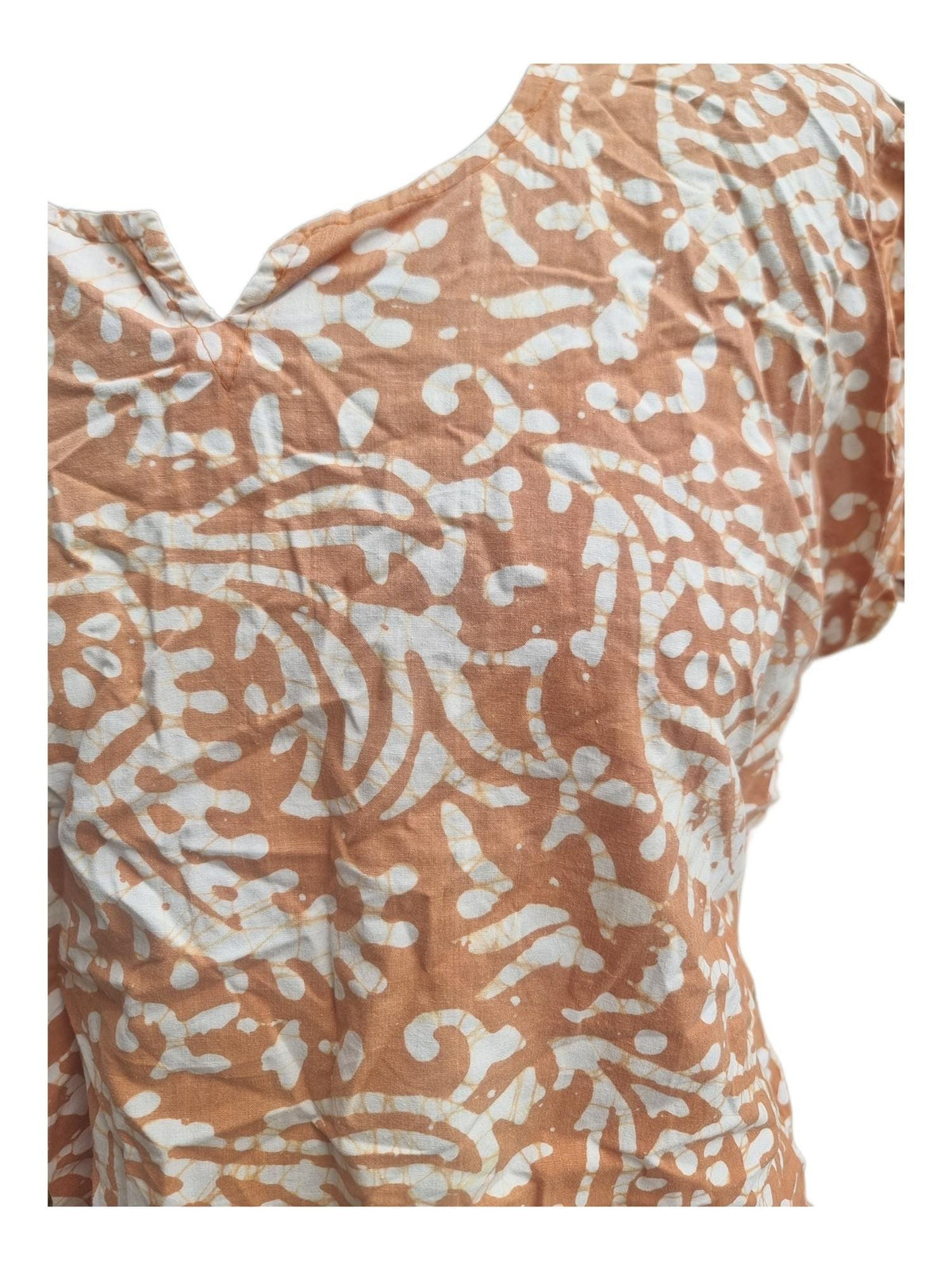 70s Handmade Batik Tie Dye Cotton Blouse: Vintage Boho Hippie Top