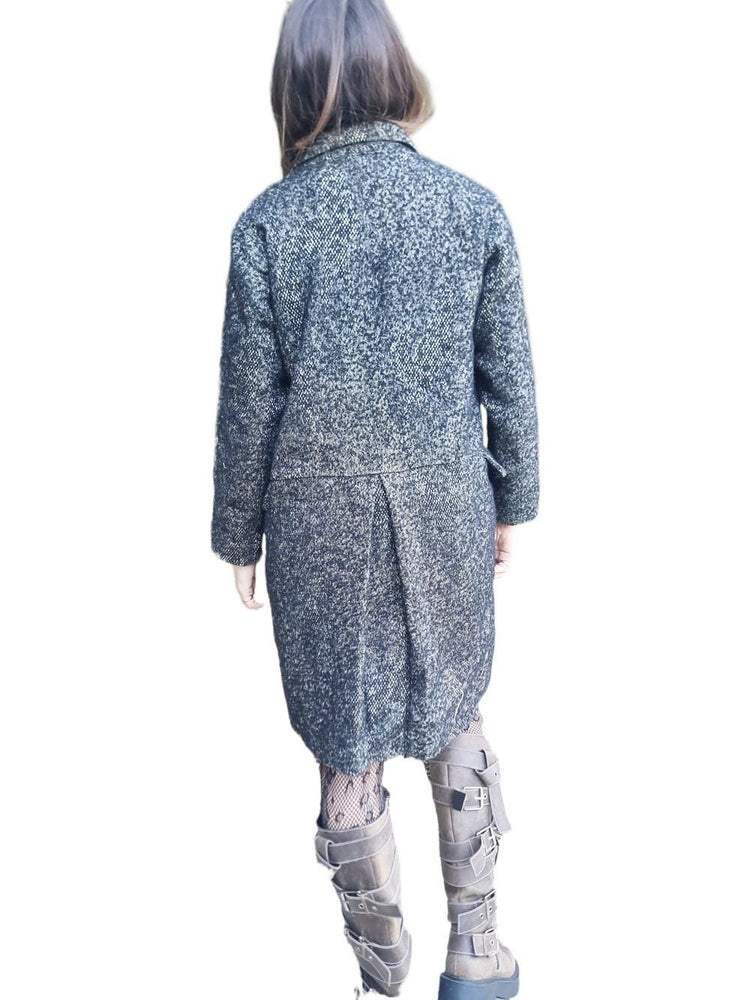 Comptoir des Cotonniers Tweed Coat Houndstooth French Designer Jacket Vintage Y2K Wool Midi Coat Women
