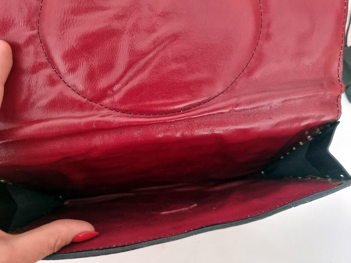 Art Nouveau Snake Leather Clutch Bag | Vintage Victorian Lady Hand Painted Purse | Gothic Boho Evening Bag | Unique Handmade Leather Bag