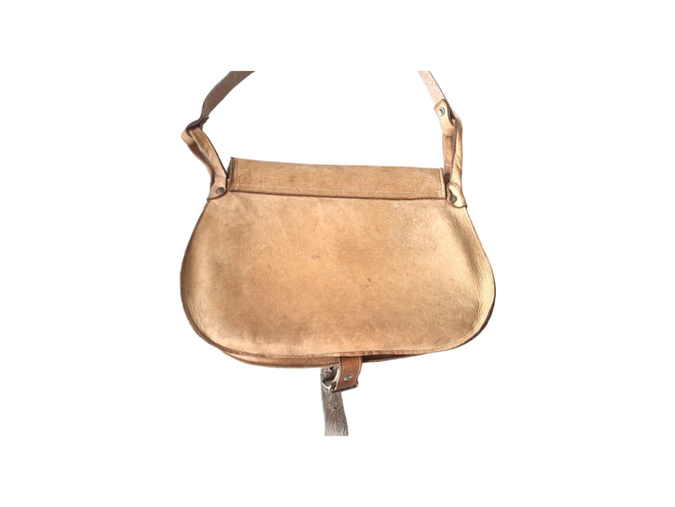 Hand-Painted Kingfisher Leather Crossbody Bag: Vintage Bird Purse