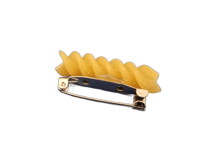 Fusilli Pasta Brooch: Handmade Foodie Gift