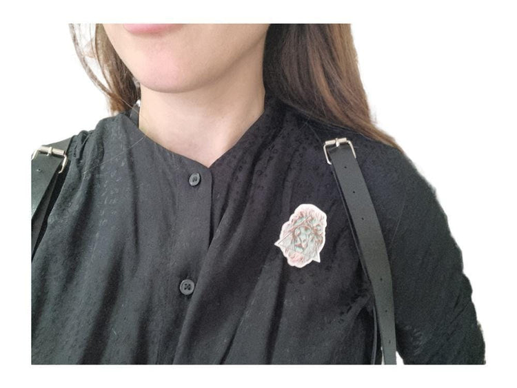 Psychedelic Lion Brooch: Trippy Illuminati Eye Pop Art Pin