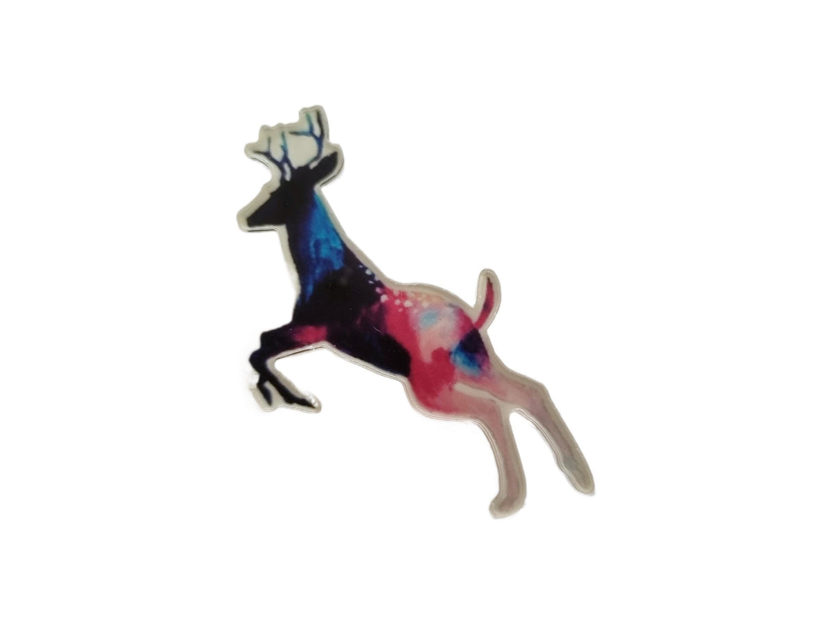Galaxy Deer Brooch: Laser-Cut Celestial Reindeer Pin