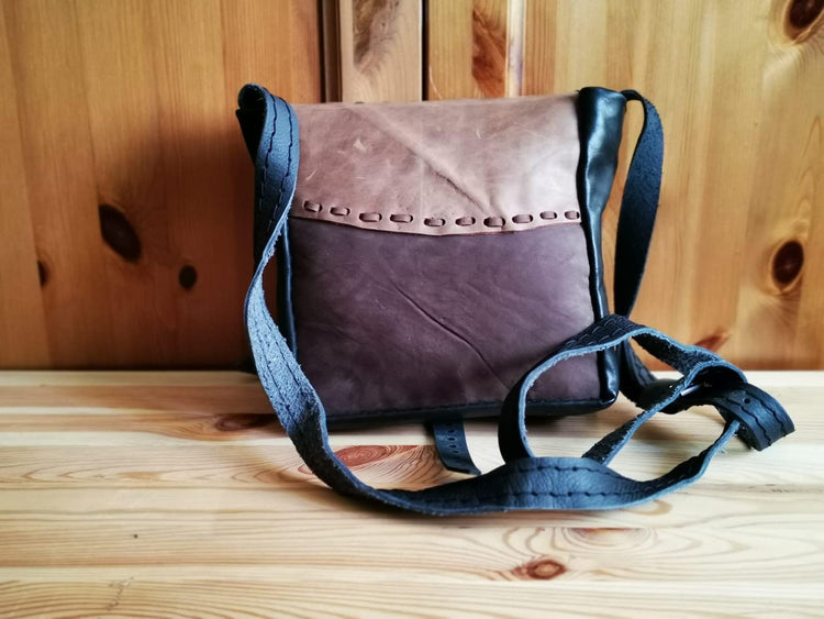 Tower Bridge Leather Saddle Bag: Upcycled London Souvenir